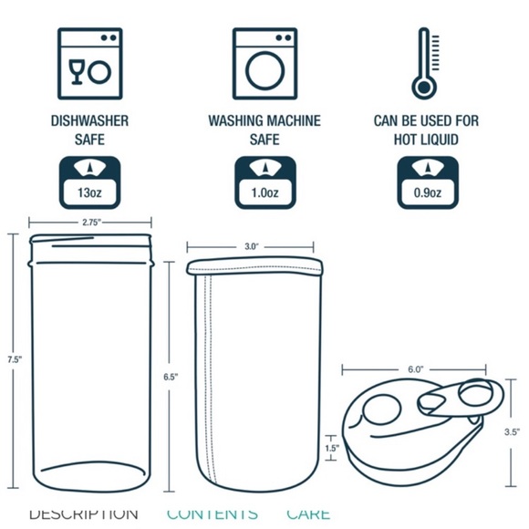 NWT. Mason Top Hydration Kit. Reusable water bottle or thermos. - Picture 3 of 8